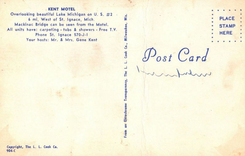 Kent Motel (Kents Motel) - Vintage Postcard